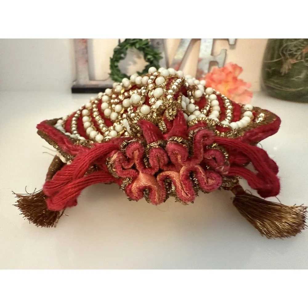 Beaded Vintage Reticule Bag‎ Clutch Pouch Potli Bag Bridal Embroidered Purse 6X5